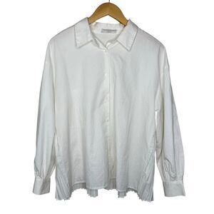 LALU white button down blouse pleated back size medium